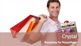  Presentation with gifts - Cool new slide deck with man with gifts backdrop and a coral colored foreground