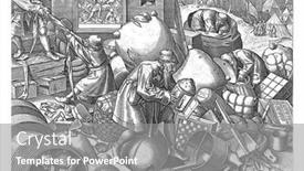  Presentation with merchandise - Cool new slide deck with man-with-glasses backdrop and a gray colored foreground