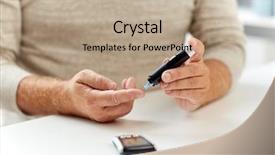  Presentation with old age - Cool new theme with man with glucometer making blood backdrop and a coral colored foreground