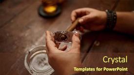  Presentation with tobacco - Beautiful presentation theme featuring man-with-guillotine-cuts backdrop and a tawny brown colored foreground