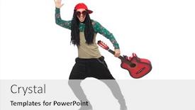  Presentation with guitar - Amazing slide set having man-with-guitar-in-musical and a light gray colored foreground