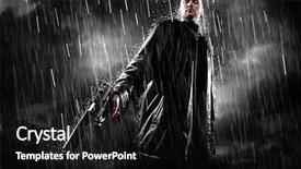  Presentation with gun - PPT theme having man with gun background and a black colored foreground