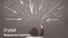  Presentation with arrows - Slide deck consisting of business teamwork teamup strategy planning background and a dark gray colored foreground