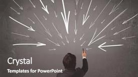  Presentation with arrows - PPT layouts having man with hand drawn arrow background and a dark gray colored foreground