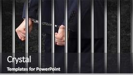  Presentation with close up of cereal granola - Slide deck having man with handcuffs behind grid background and a dark gray colored foreground