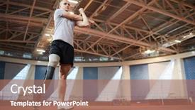  Presentation with indian child unity handicapped - Beautiful slide deck featuring man with handicapped right leg backdrop and a  colored foreground