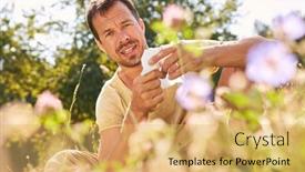  Presentation with fever - PPT layouts having man-with-hay-fever-allergy background and a yellow colored foreground