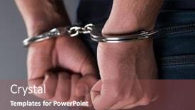  Presentation with handcuffed - Presentation having man-with-his-hands-handcuffed background and a tawny brown colored foreground