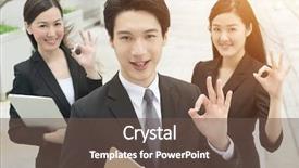  Presentation with multiracial team of young doctors stacking hands - Slides with man with his young team background and a tawny brown colored foreground