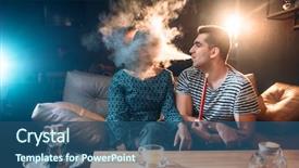  Presentation with hookah smoke - Audience pleasing slides consisting of man with hookah blows smoke backdrop and a ocean colored foreground