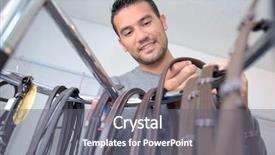  Presentation with belts - Presentation theme having man with leather belts background and a gray colored foreground