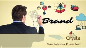  Presentation with doodles - Theme with man with marker against brand background and a cream colored foreground