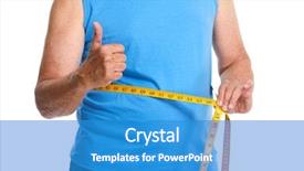  Presentation with tape - PPT layouts enhanced with man with measuring tape background and a teal colored foreground