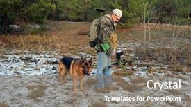  Presentation with metal detector - Amazing slides having man with metal detector wears backdrop and a gray colored foreground