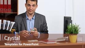  Presentation with money - Slide set having man-with-money-showing-thumbs background and a tawny brown colored foreground