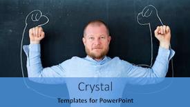  Presentation with power - Theme enhanced with man-with-muscles-drawn background and a teal colored foreground