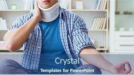  Presentation with injury - PPT theme enhanced with man-with-neck-injury-meditating background and a ocean colored foreground