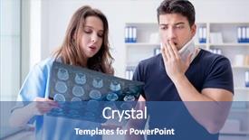  Presentation with doctor visiting family a new born - Slides enhanced with man with neck injury visiting background and a ocean colored foreground