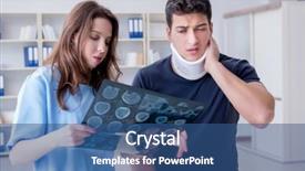  Presentation with injury - Colorful PPT theme enhanced with man with neck injury visiting backdrop and a ocean colored foreground