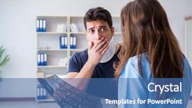  Presentation with injury - Cool new slides with man with neck injury visiting backdrop and a ocean colored foreground