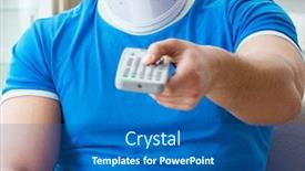  Presentation with soccer injury - Amazing theme having man-with-neck-injury-watching backdrop and a ocean colored foreground