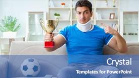 Presentation with soccer injury - Slides having man with neck injury watching background and a teal colored foreground