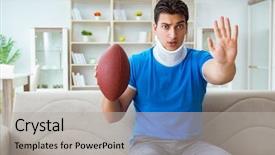  Presentation with spinal cord injury - Audience pleasing PPT theme consisting of man with neck injury watching backdrop and a light gray colored foreground