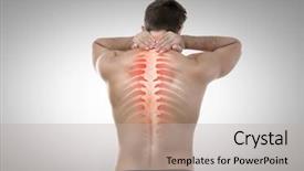  Presentation with pain - Amazing theme having man with neck pain backdrop and a light gray colored foreground