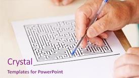  Presentation with memory game - Audience pleasing slide set consisting of man with pen doing memory backdrop and a sky blue colored foreground