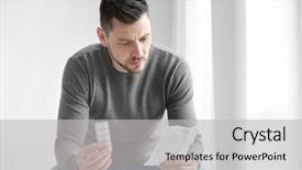  Presentation with instruction - Presentation design having man with pills and instruction background and a light gray colored foreground