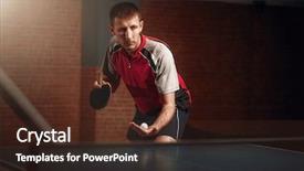  Presentation with table tennis - Audience pleasing presentation theme consisting of man with racket in action backdrop and a  colored foreground