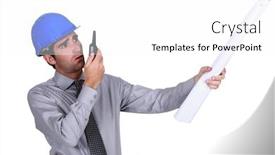  Presentation with radio - Colorful slides enhanced with man with radio in hand backdrop and a white colored foreground