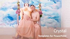  Presentation with sex chromosomes - Amazing slides having man with sex doll swinging backdrop and a coral colored foreground