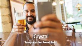  Presentation with iot agriculture technology concept man - Amazing PPT layouts having man with smartphone drinking beer backdrop and a tawny brown colored foreground