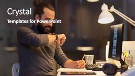  Presentation with recorder - Theme having man with smartwatch using voice background and a tawny brown colored foreground