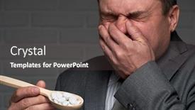  Presentation with symptoms - Slide deck having man-with-spoon-full background and a dark gray colored foreground