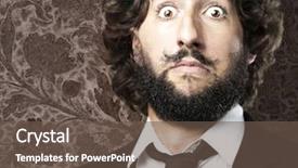  Presentation with vintage floral - Cool new slide deck with man with strange mustache backdrop and a tawny brown colored foreground