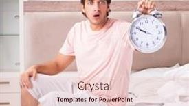  Presentation with waiting - PPT layouts consisting of man-with-suitcase-in-bedroom background and a lemonade colored foreground