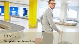  Presentation with forward - Cool new slide set with man-with-suitcases backdrop and a mint green colored foreground