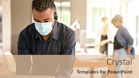  Presentation with surgical - Colorful slide set enhanced with man-with-surgical-face-mask backdrop and a lemonade colored foreground