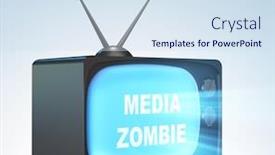  Presentation with addiction - Slide set having man-with-television-head background and a sky blue colored foreground