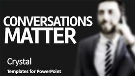  Presentation with matter - Presentation having man with the text conversation background and a black colored foreground