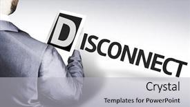  Presentation with human rights concept the text - Beautiful presentation theme featuring man with the text disconnect backdrop and a light gray colored foreground