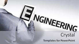  Presentation with civil engineering - Beautiful presentation featuring man with the text engineering backdrop and a light gray colored foreground