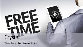  Presentation with once upon a time text - Cool new presentation with man with the text free backdrop and a light gray colored foreground