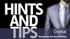  Presentation with 3d man business leader - Colorful slides enhanced with man with the text hint backdrop and a ocean colored foreground