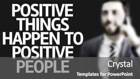  Presentation with mind - Colorful presentation theme enhanced with man with the text positive backdrop and a dark gray colored foreground