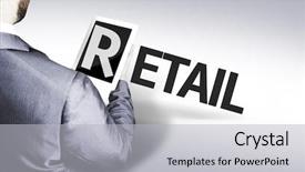  Presentation with retail - Beautiful presentation theme featuring man with the text retail backdrop and a light gray colored foreground