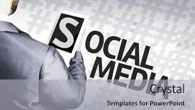  Presentation with elegant business social media - Presentation theme with man with the text social background and a light gray colored foreground