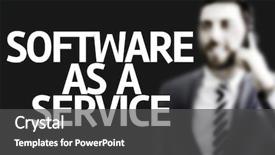  Presentation with software - Theme enhanced with man with the text software background and a dark gray colored foreground